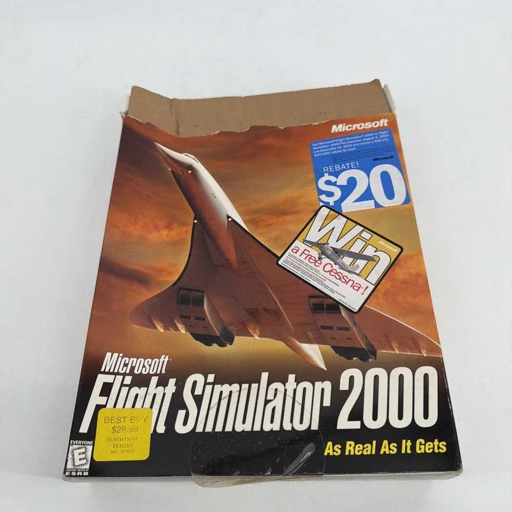 Microsoft Flight Simulator 2000 (PC, 1999) Open Box Includes Both Disks